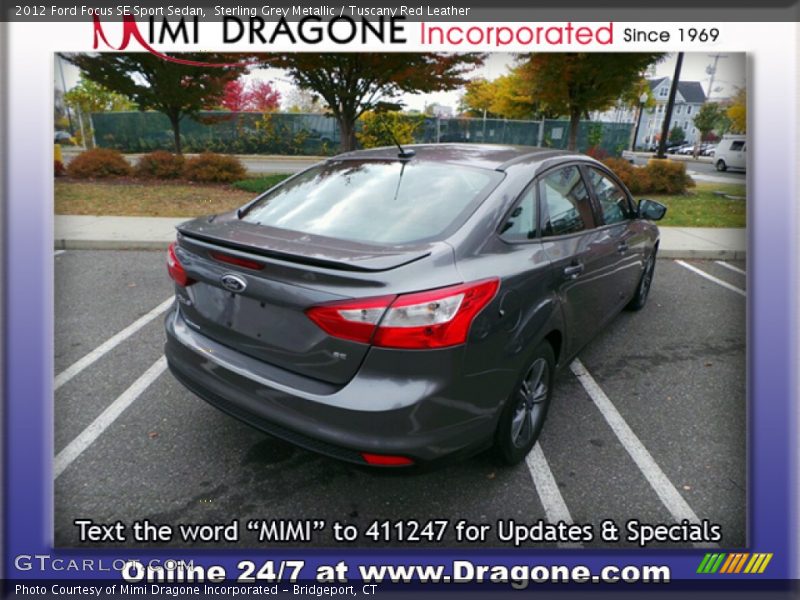 Sterling Grey Metallic / Tuscany Red Leather 2012 Ford Focus SE Sport Sedan