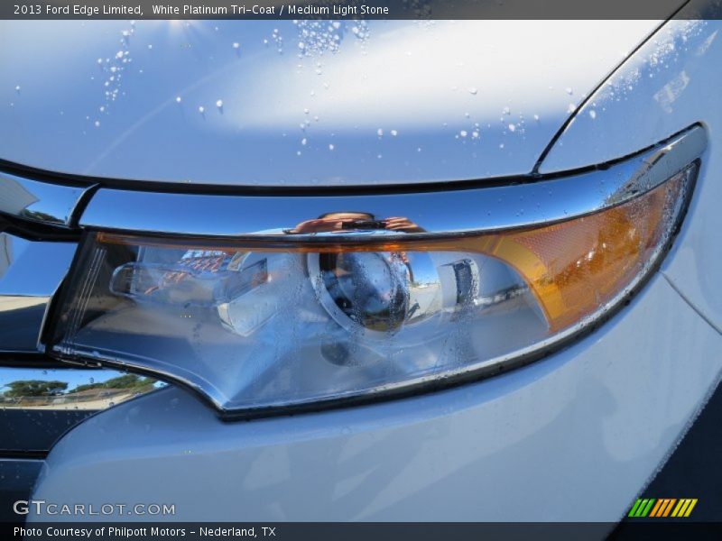 White Platinum Tri-Coat / Medium Light Stone 2013 Ford Edge Limited