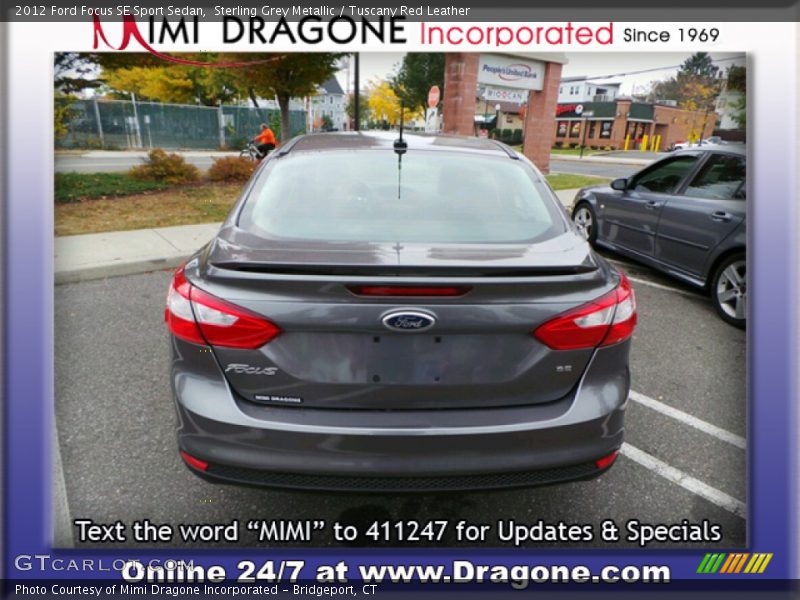 Sterling Grey Metallic / Tuscany Red Leather 2012 Ford Focus SE Sport Sedan