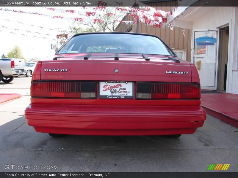 Ultra Red / Gray 1994 Mercury Topaz GS Coupe