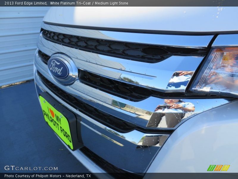 White Platinum Tri-Coat / Medium Light Stone 2013 Ford Edge Limited