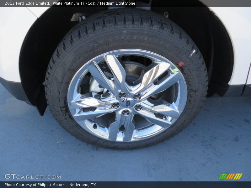 White Platinum Tri-Coat / Medium Light Stone 2013 Ford Edge Limited