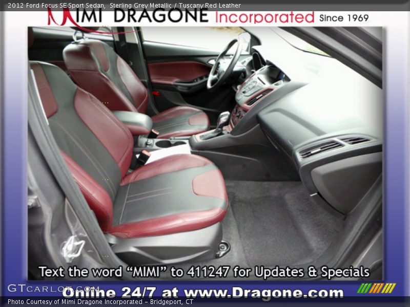 Sterling Grey Metallic / Tuscany Red Leather 2012 Ford Focus SE Sport Sedan