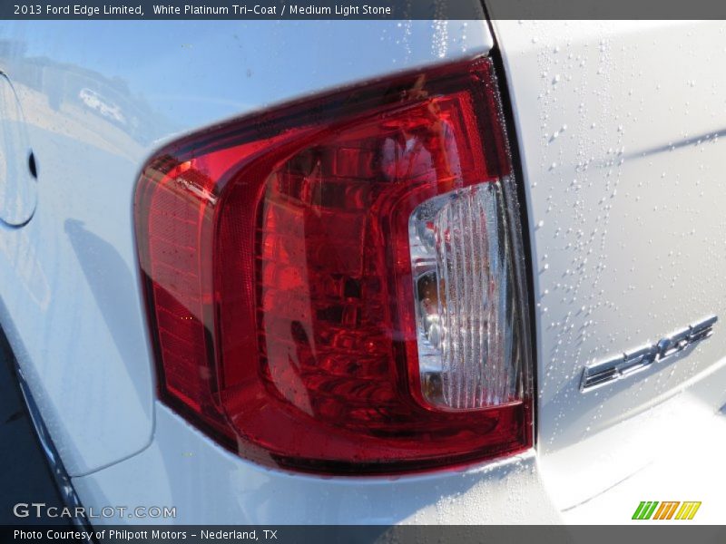 White Platinum Tri-Coat / Medium Light Stone 2013 Ford Edge Limited