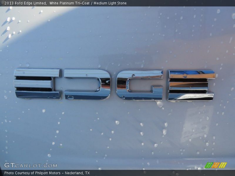 White Platinum Tri-Coat / Medium Light Stone 2013 Ford Edge Limited