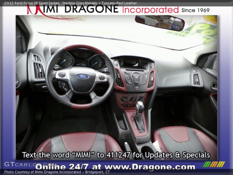 Sterling Grey Metallic / Tuscany Red Leather 2012 Ford Focus SE Sport Sedan