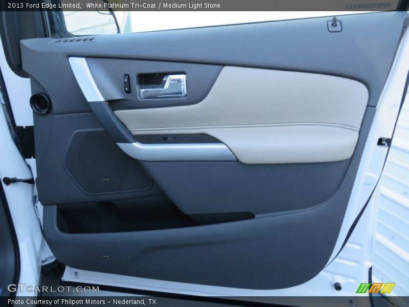 White Platinum Tri-Coat / Medium Light Stone 2013 Ford Edge Limited