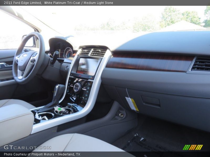 White Platinum Tri-Coat / Medium Light Stone 2013 Ford Edge Limited