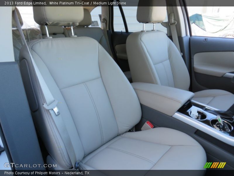 White Platinum Tri-Coat / Medium Light Stone 2013 Ford Edge Limited