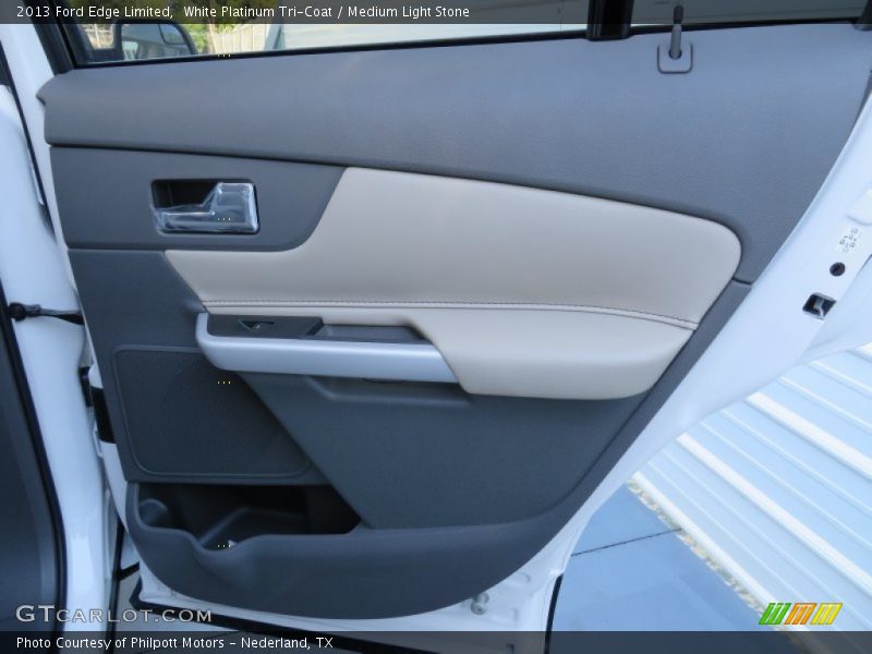 White Platinum Tri-Coat / Medium Light Stone 2013 Ford Edge Limited