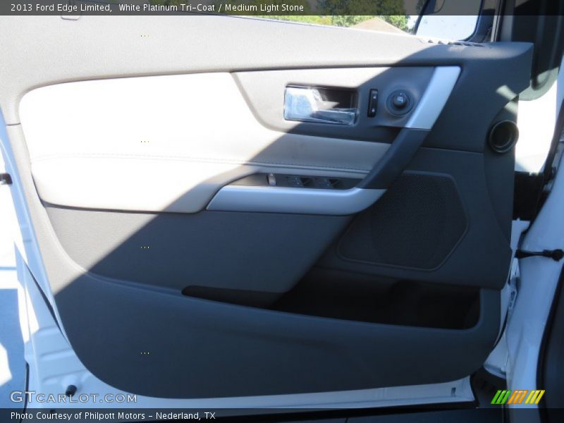 White Platinum Tri-Coat / Medium Light Stone 2013 Ford Edge Limited