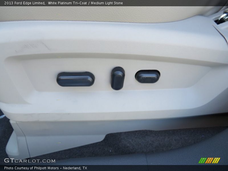 White Platinum Tri-Coat / Medium Light Stone 2013 Ford Edge Limited