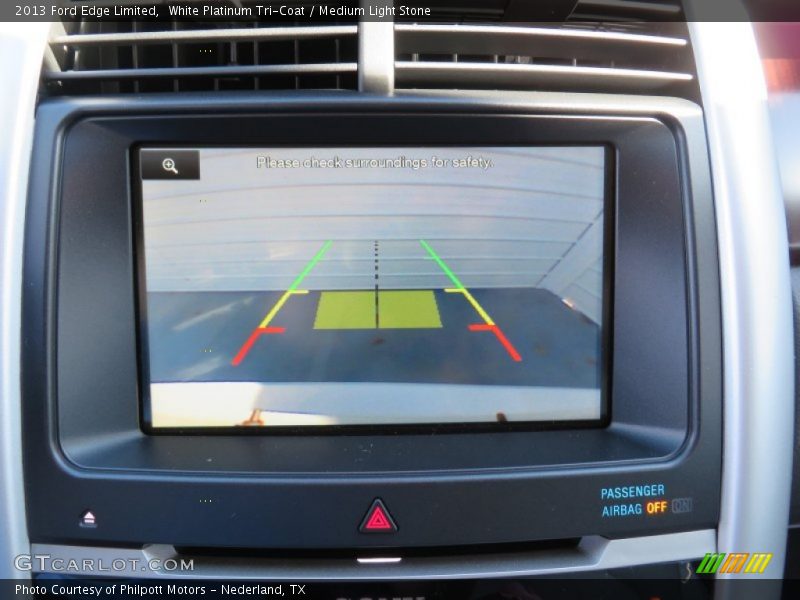 White Platinum Tri-Coat / Medium Light Stone 2013 Ford Edge Limited