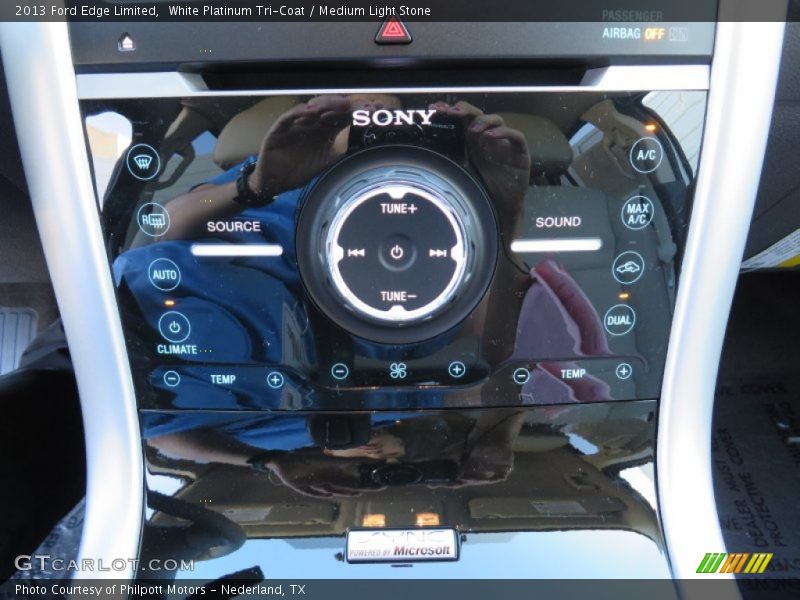 White Platinum Tri-Coat / Medium Light Stone 2013 Ford Edge Limited