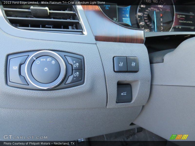 White Platinum Tri-Coat / Medium Light Stone 2013 Ford Edge Limited
