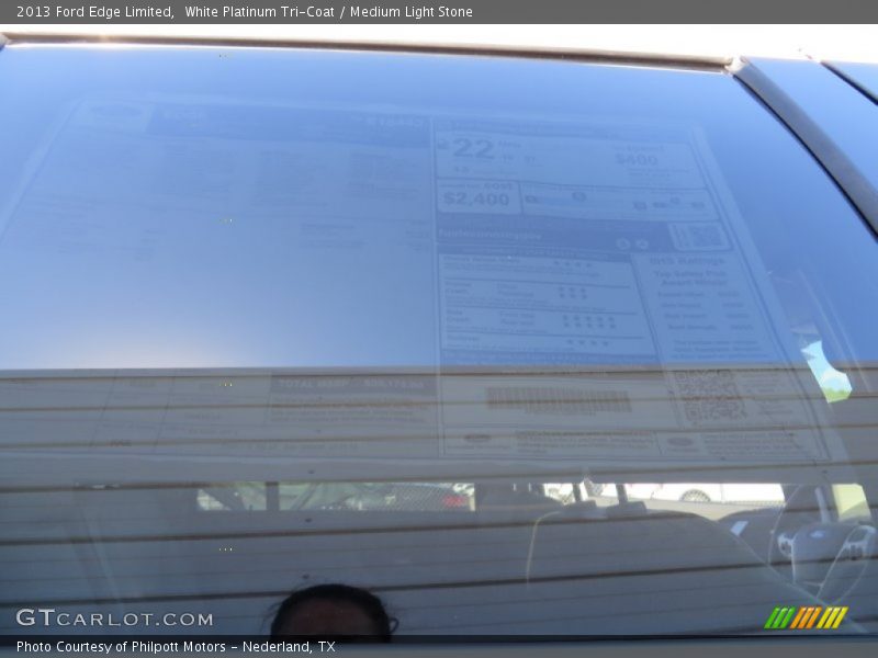 White Platinum Tri-Coat / Medium Light Stone 2013 Ford Edge Limited