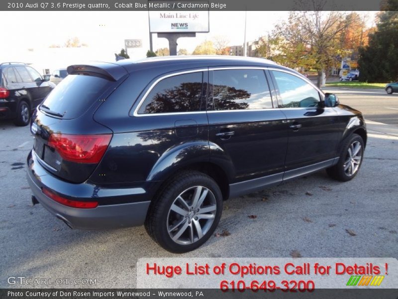 Cobalt Blue Metallic / Cardamom Beige 2010 Audi Q7 3.6 Prestige quattro