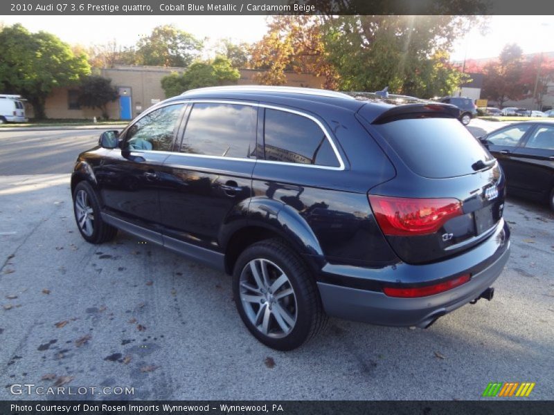 Cobalt Blue Metallic / Cardamom Beige 2010 Audi Q7 3.6 Prestige quattro