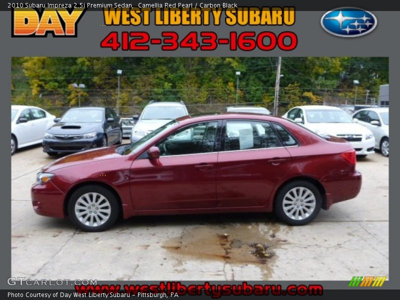 Camellia Red Pearl / Carbon Black 2010 Subaru Impreza 2.5i Premium Sedan