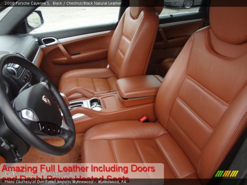 Black / Chestnut/Black Natural Leather 2008 Porsche Cayenne S