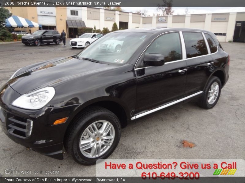 Black / Chestnut/Black Natural Leather 2008 Porsche Cayenne S