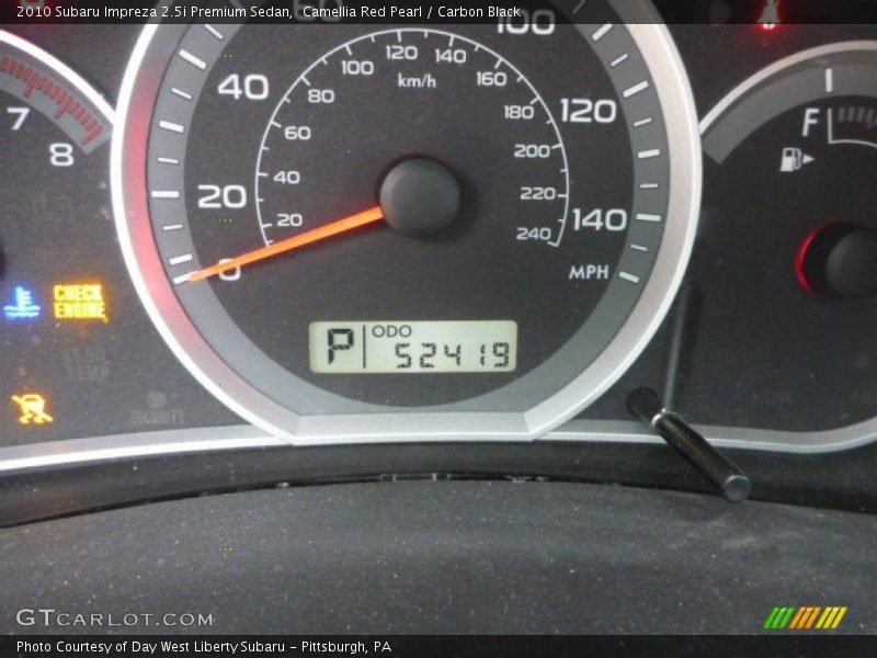 Camellia Red Pearl / Carbon Black 2010 Subaru Impreza 2.5i Premium Sedan