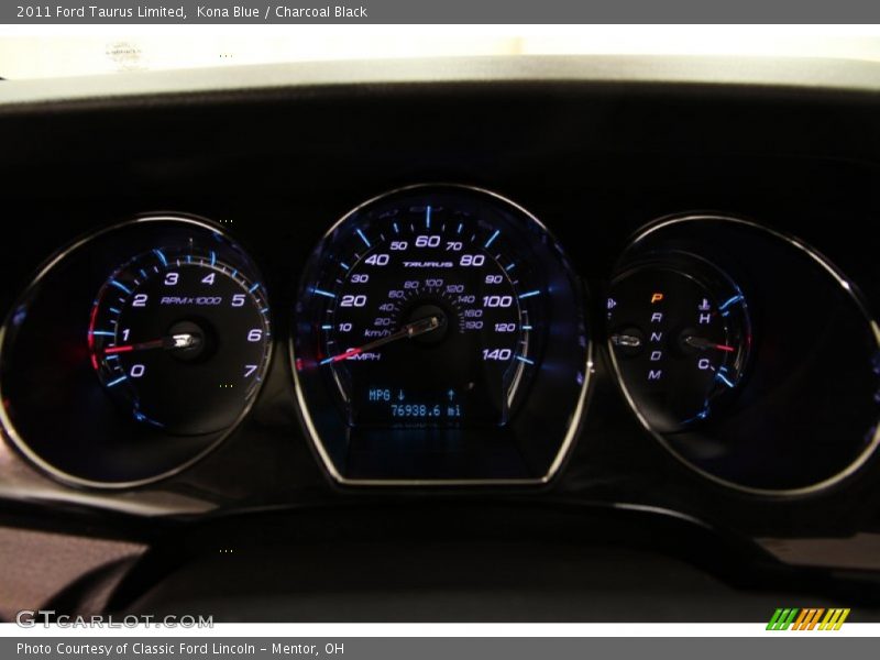 Kona Blue / Charcoal Black 2011 Ford Taurus Limited