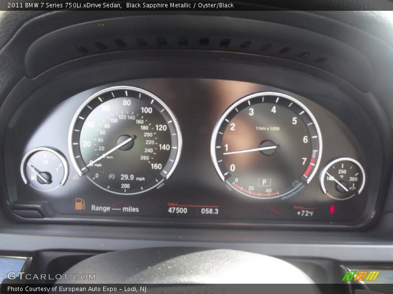 Black Sapphire Metallic / Oyster/Black 2011 BMW 7 Series 750Li xDrive Sedan