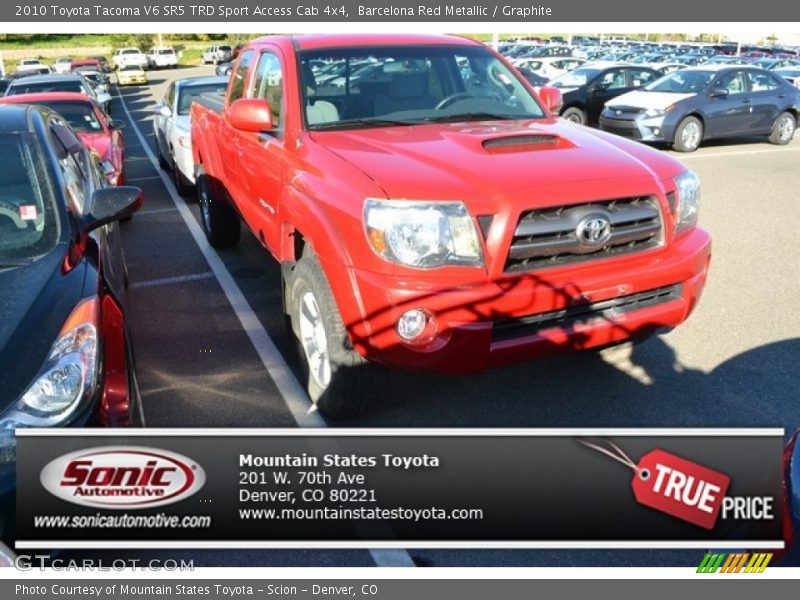 Barcelona Red Metallic / Graphite 2010 Toyota Tacoma V6 SR5 TRD Sport Access Cab 4x4
