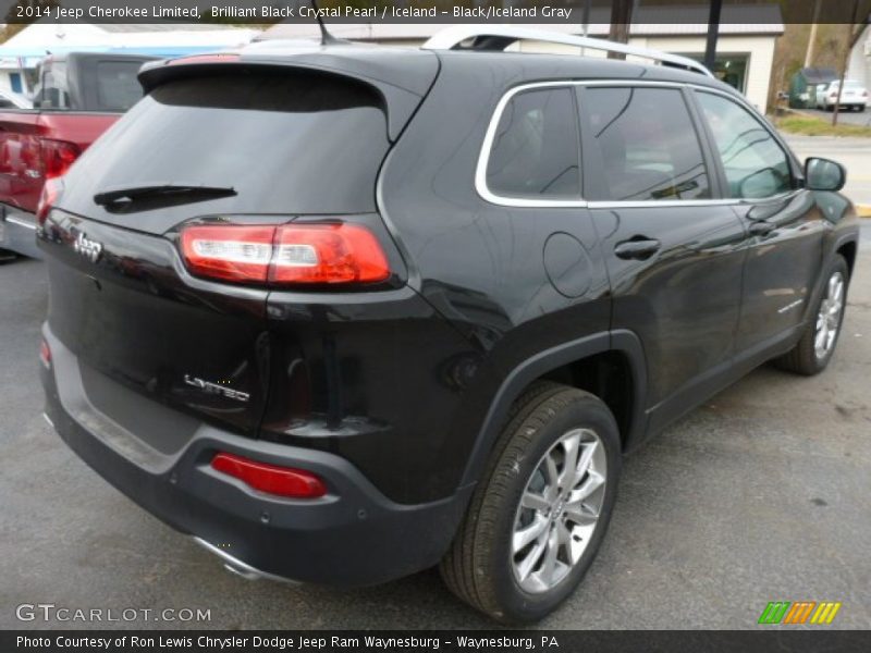 Brilliant Black Crystal Pearl / Iceland - Black/Iceland Gray 2014 Jeep Cherokee Limited