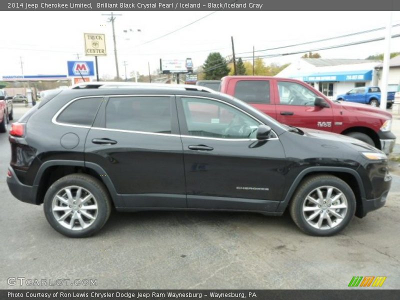 Brilliant Black Crystal Pearl / Iceland - Black/Iceland Gray 2014 Jeep Cherokee Limited
