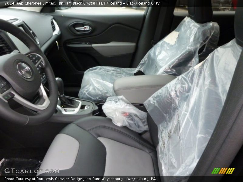 Brilliant Black Crystal Pearl / Iceland - Black/Iceland Gray 2014 Jeep Cherokee Limited