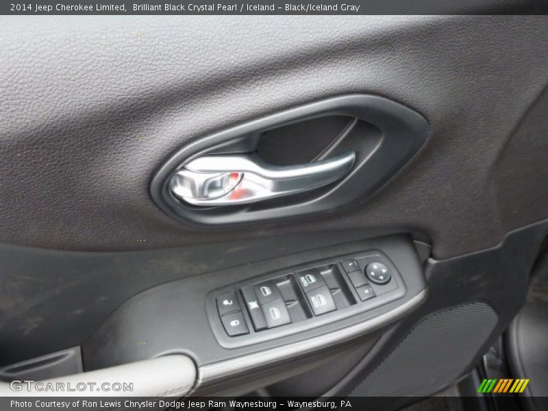 Brilliant Black Crystal Pearl / Iceland - Black/Iceland Gray 2014 Jeep Cherokee Limited