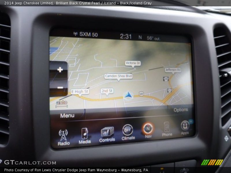 Brilliant Black Crystal Pearl / Iceland - Black/Iceland Gray 2014 Jeep Cherokee Limited