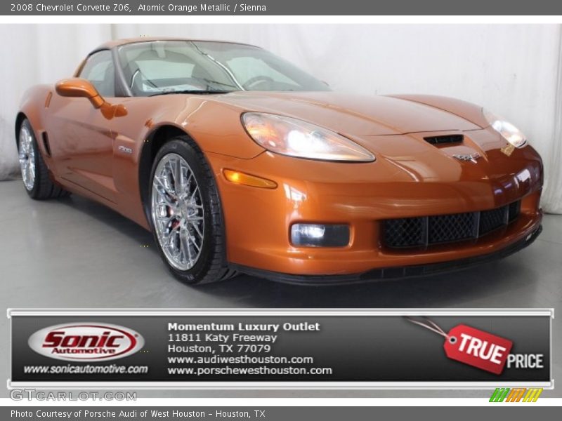 Atomic Orange Metallic / Sienna 2008 Chevrolet Corvette Z06
