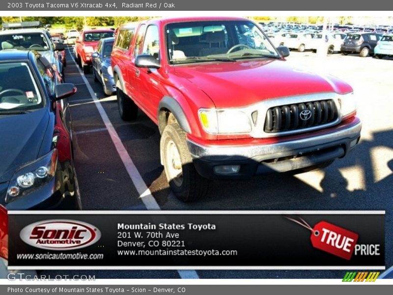 Radiant Red / Oak 2003 Toyota Tacoma V6 Xtracab 4x4