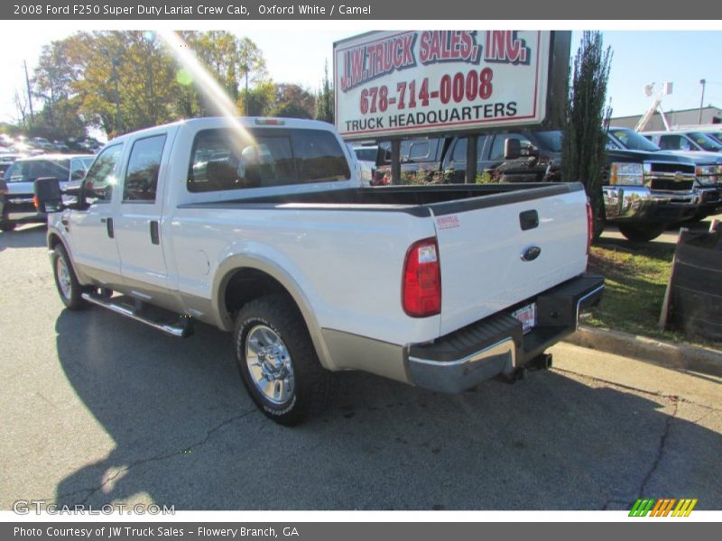 Oxford White / Camel 2008 Ford F250 Super Duty Lariat Crew Cab