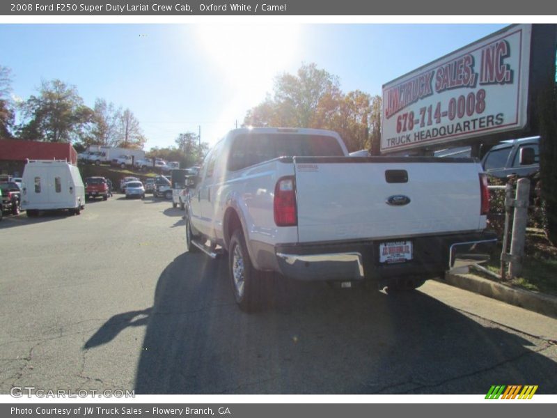 Oxford White / Camel 2008 Ford F250 Super Duty Lariat Crew Cab