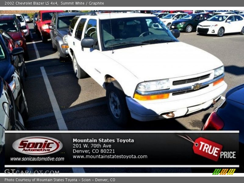 Summit White / Graphite 2002 Chevrolet Blazer LS 4x4