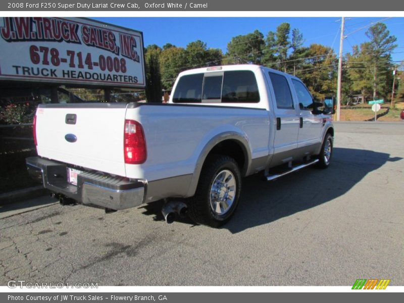 Oxford White / Camel 2008 Ford F250 Super Duty Lariat Crew Cab