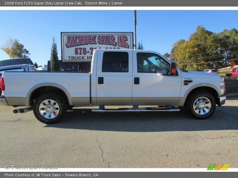 Oxford White / Camel 2008 Ford F250 Super Duty Lariat Crew Cab