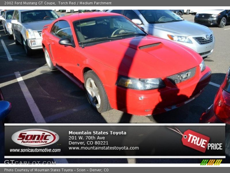 Torch Red / Medium Parchment 2002 Ford Mustang GT Coupe