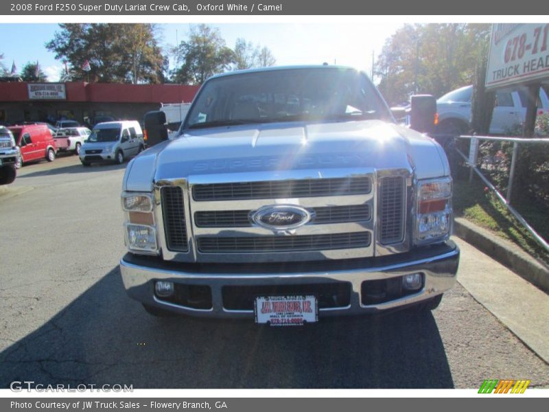 Oxford White / Camel 2008 Ford F250 Super Duty Lariat Crew Cab