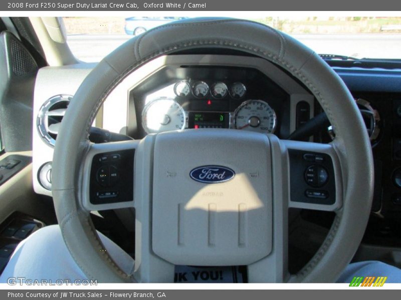 Oxford White / Camel 2008 Ford F250 Super Duty Lariat Crew Cab