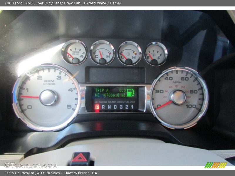 Oxford White / Camel 2008 Ford F250 Super Duty Lariat Crew Cab