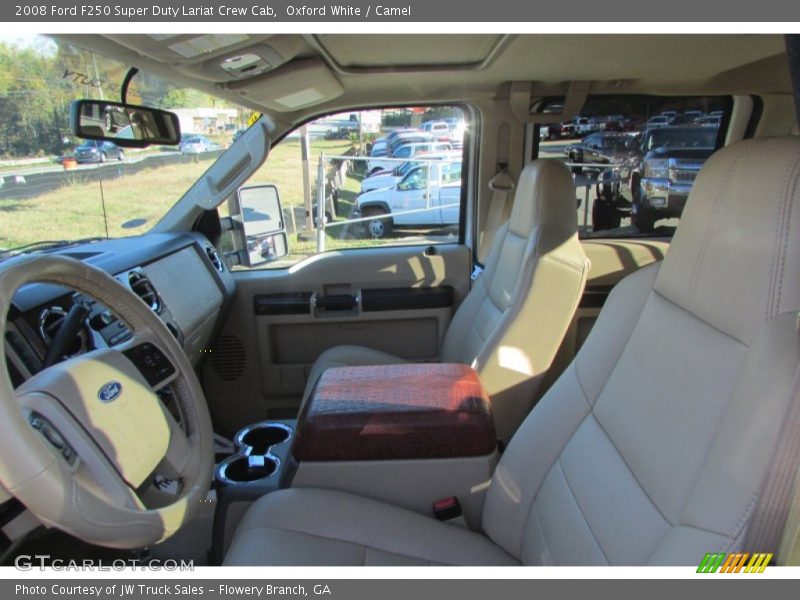 Oxford White / Camel 2008 Ford F250 Super Duty Lariat Crew Cab