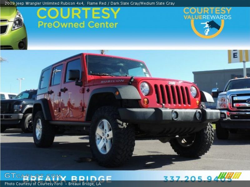 Flame Red / Dark Slate Gray/Medium Slate Gray 2009 Jeep Wrangler Unlimited Rubicon 4x4