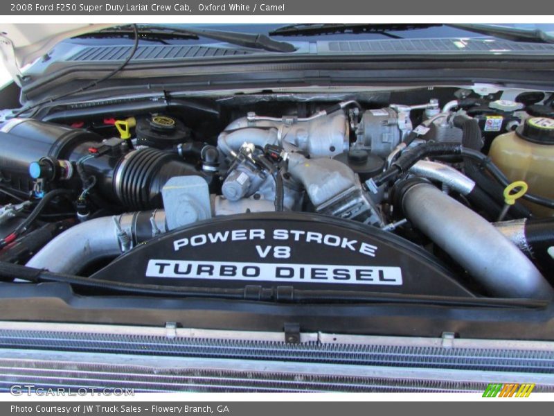 Oxford White / Camel 2008 Ford F250 Super Duty Lariat Crew Cab