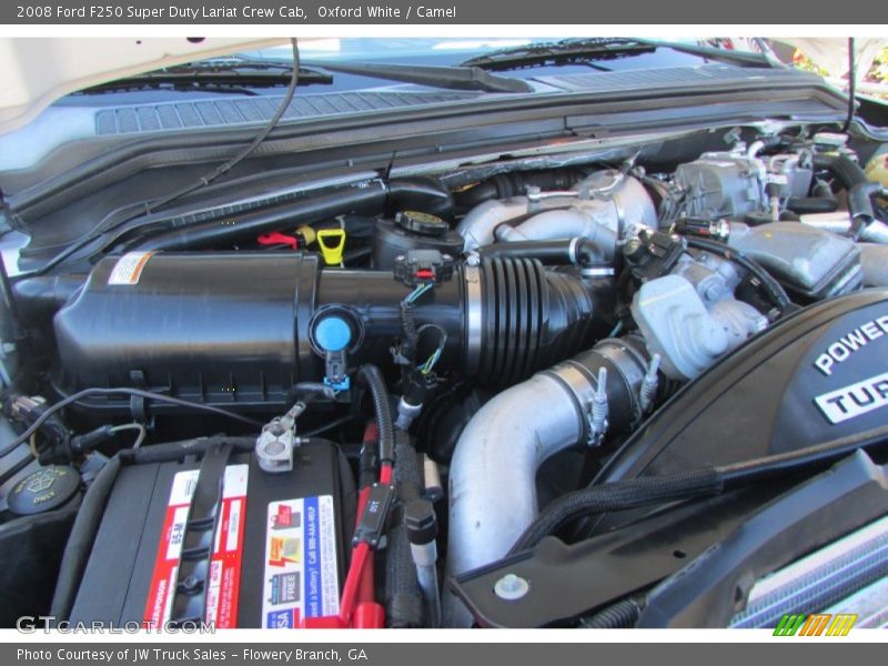 Oxford White / Camel 2008 Ford F250 Super Duty Lariat Crew Cab