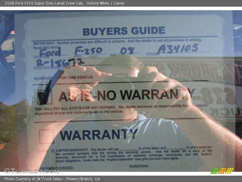 Oxford White / Camel 2008 Ford F250 Super Duty Lariat Crew Cab
